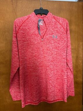 Under Armour Red Heathered HeatGear Loose Performance Top